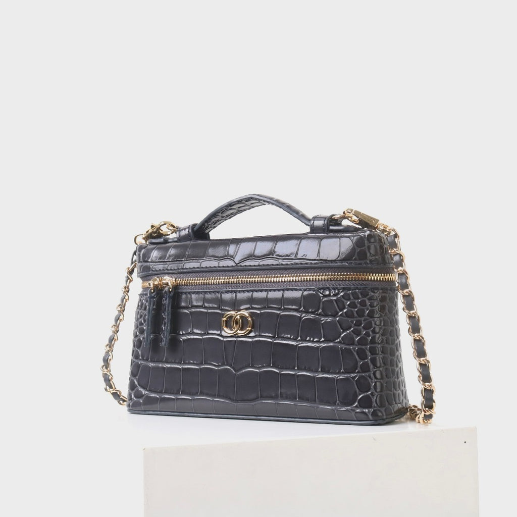 Msbag｜Croc Grain Lunch Box Bag Model 9035 Genuine leather Bag supplier