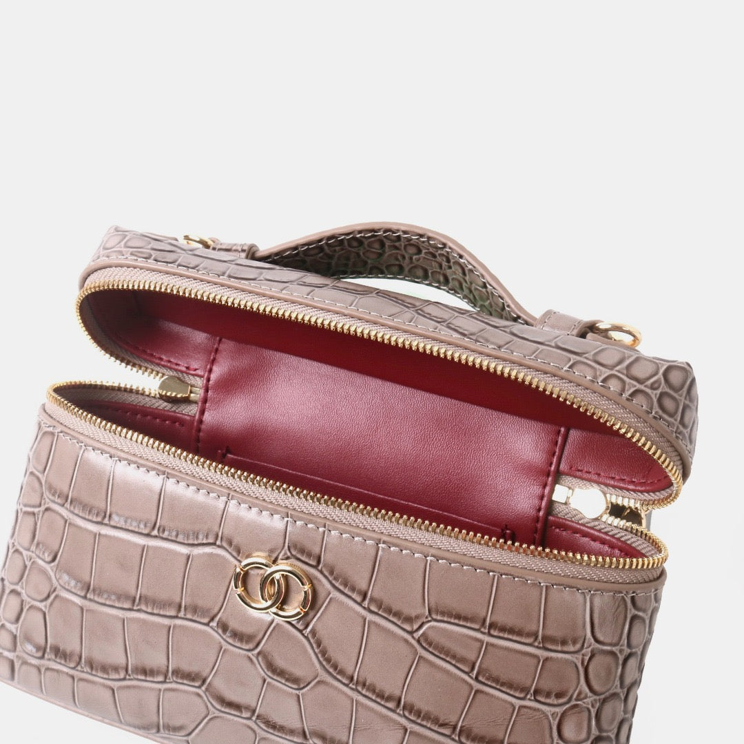 Msbag｜Croc Grain Lunch Box Bag Model 9035 Genuine leather Bag supplier