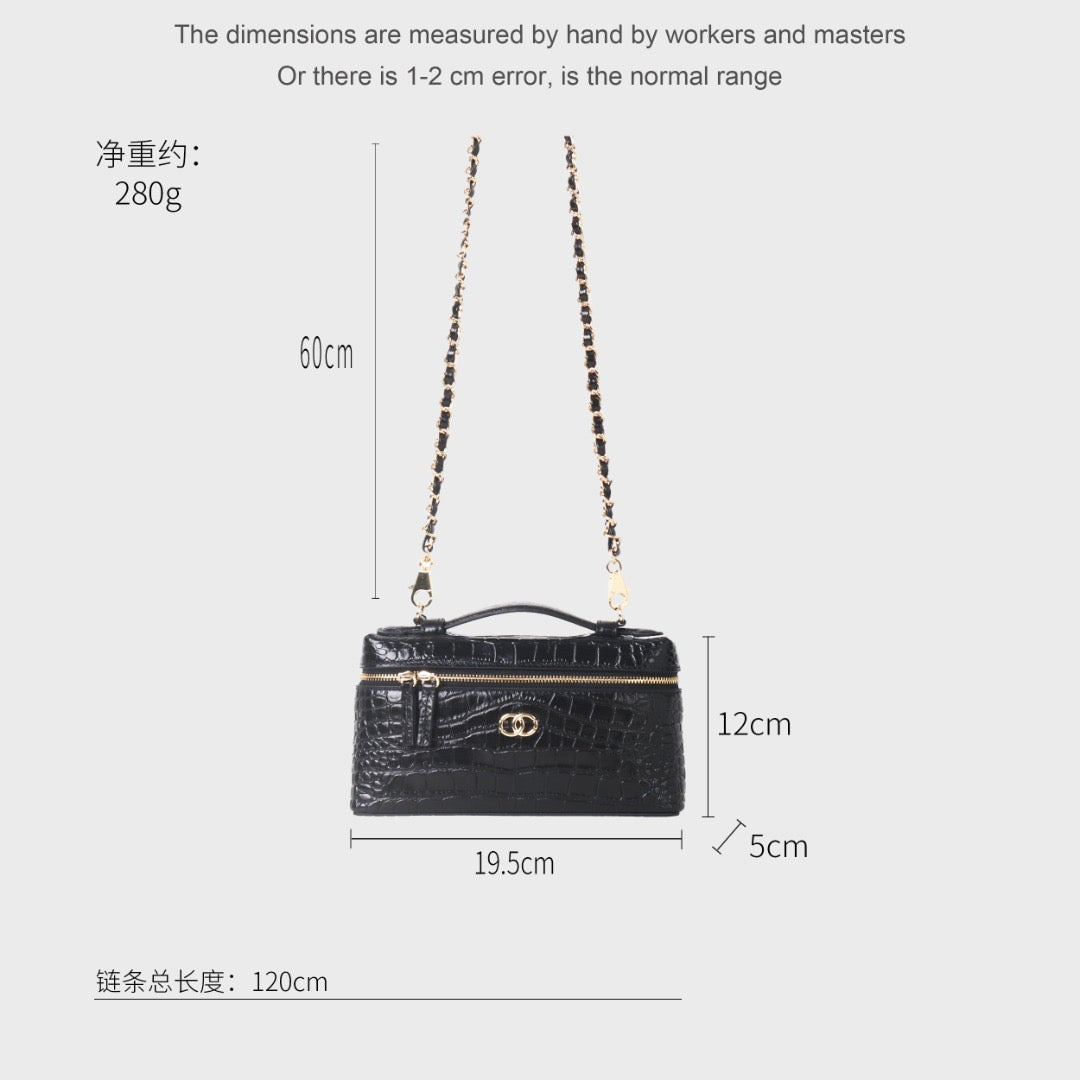 Msbag｜Croc Grain Lunch Box Bag Model 9035 Genuine leather Bag supplier