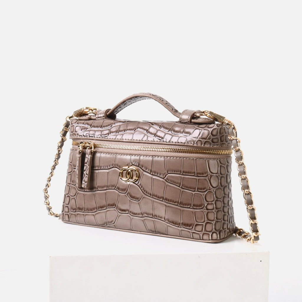 Msbag｜Croc Grain Lunch Box Bag Model 9035 Genuine leather Bag supplier