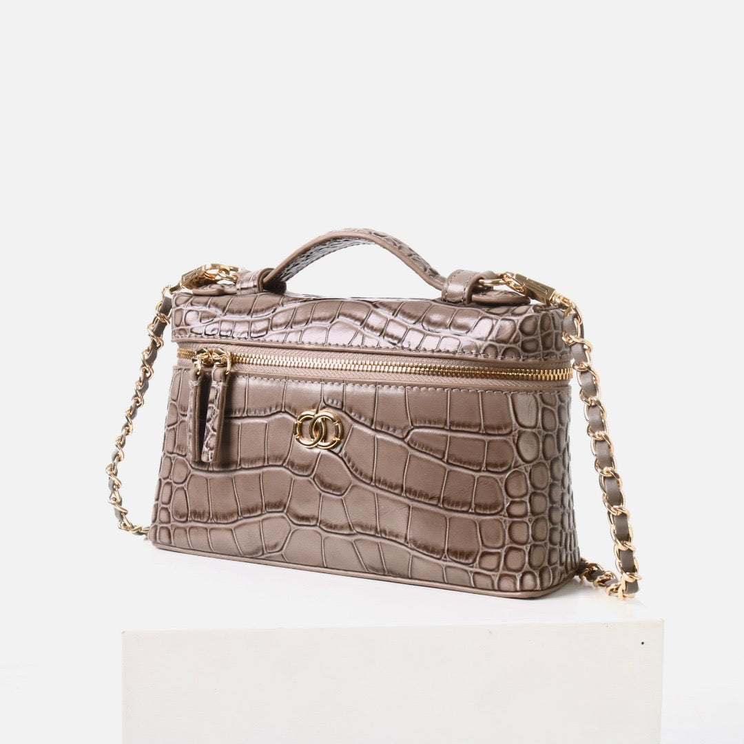 Msbag｜Croc Grain Lunch Box Bag Model 9035 Genuine leather Bag supplier