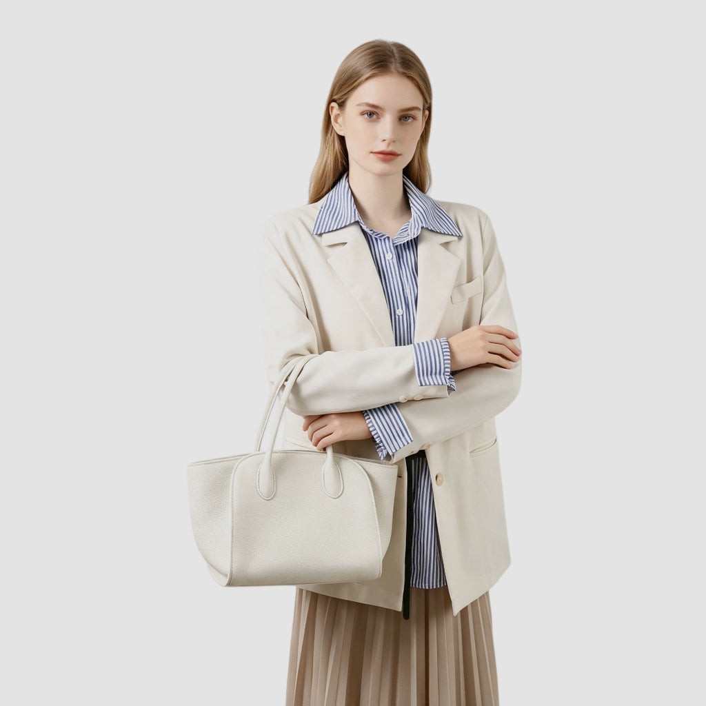 Msbag | TR Style Marlo17 Genuine Leather Minimalist Tote Bag ＃5151