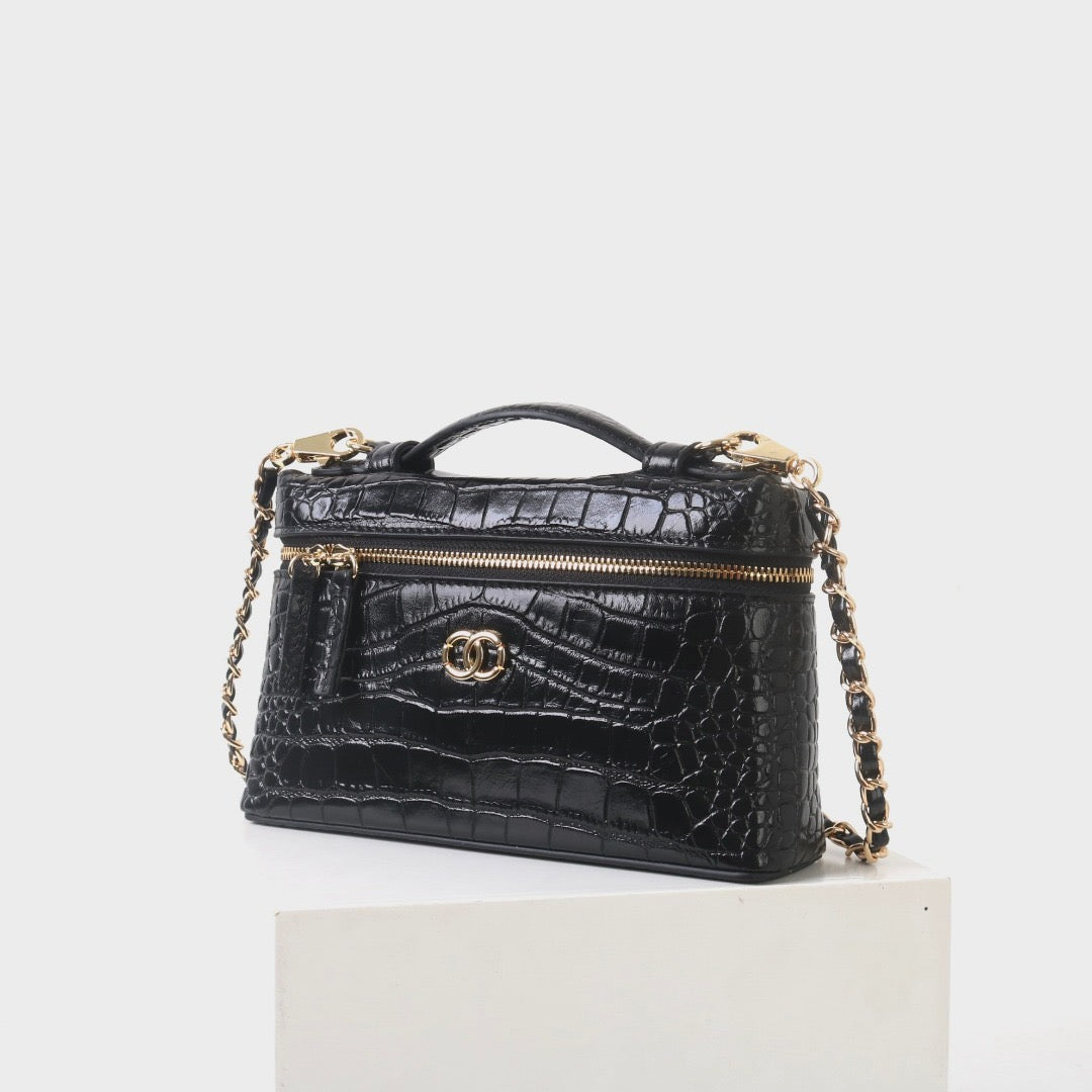 Msbag｜Croc Grain Lunch Box Bag Model 9035 Genuine leather Bag supplier