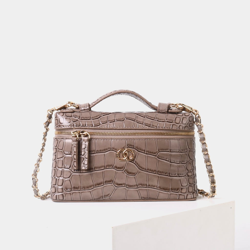 Msbag｜Croc Grain Lunch Box Bag Model 9035 Genuine leather Bag supplier