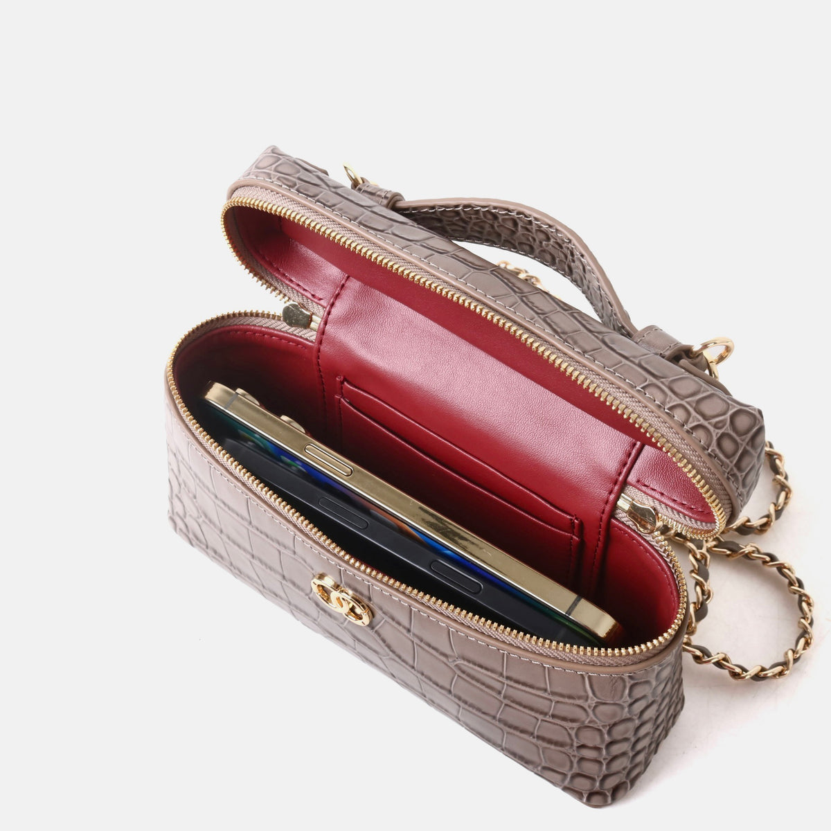 Msbag｜Croc Grain Lunch Box Bag Model 9035 Genuine leather Bag supplier