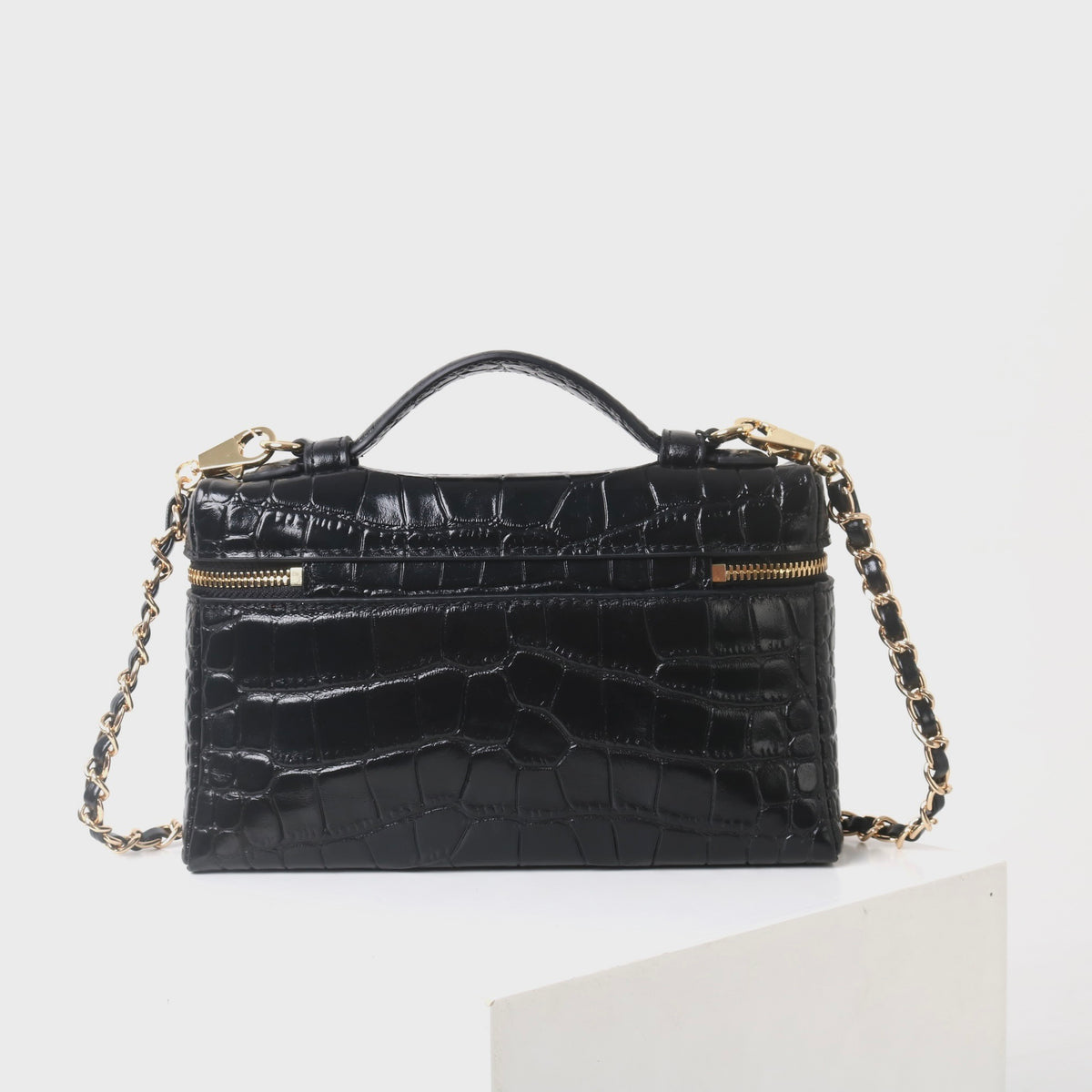 Msbag｜Croc Grain Lunch Box Bag Model 9035 Genuine leather Bag supplier