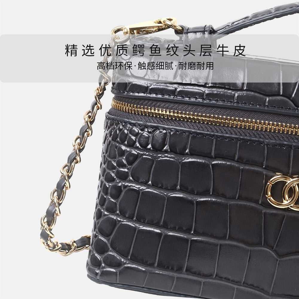 Msbag｜Croc Grain Lunch Box Bag Model 9035 Genuine leather Bag supplier