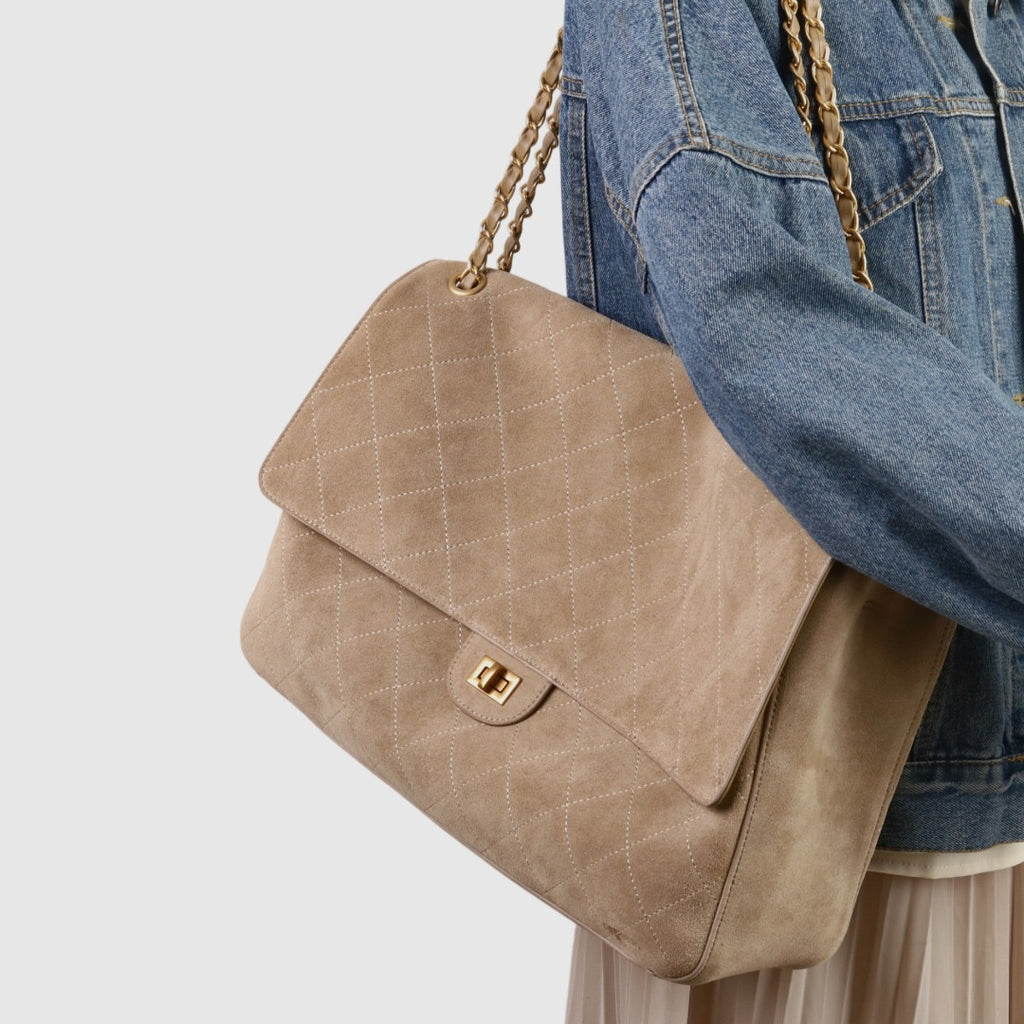 Luxury 26S style, suede leather cowhide chain bag suede leather women's shoulder bag large capacity