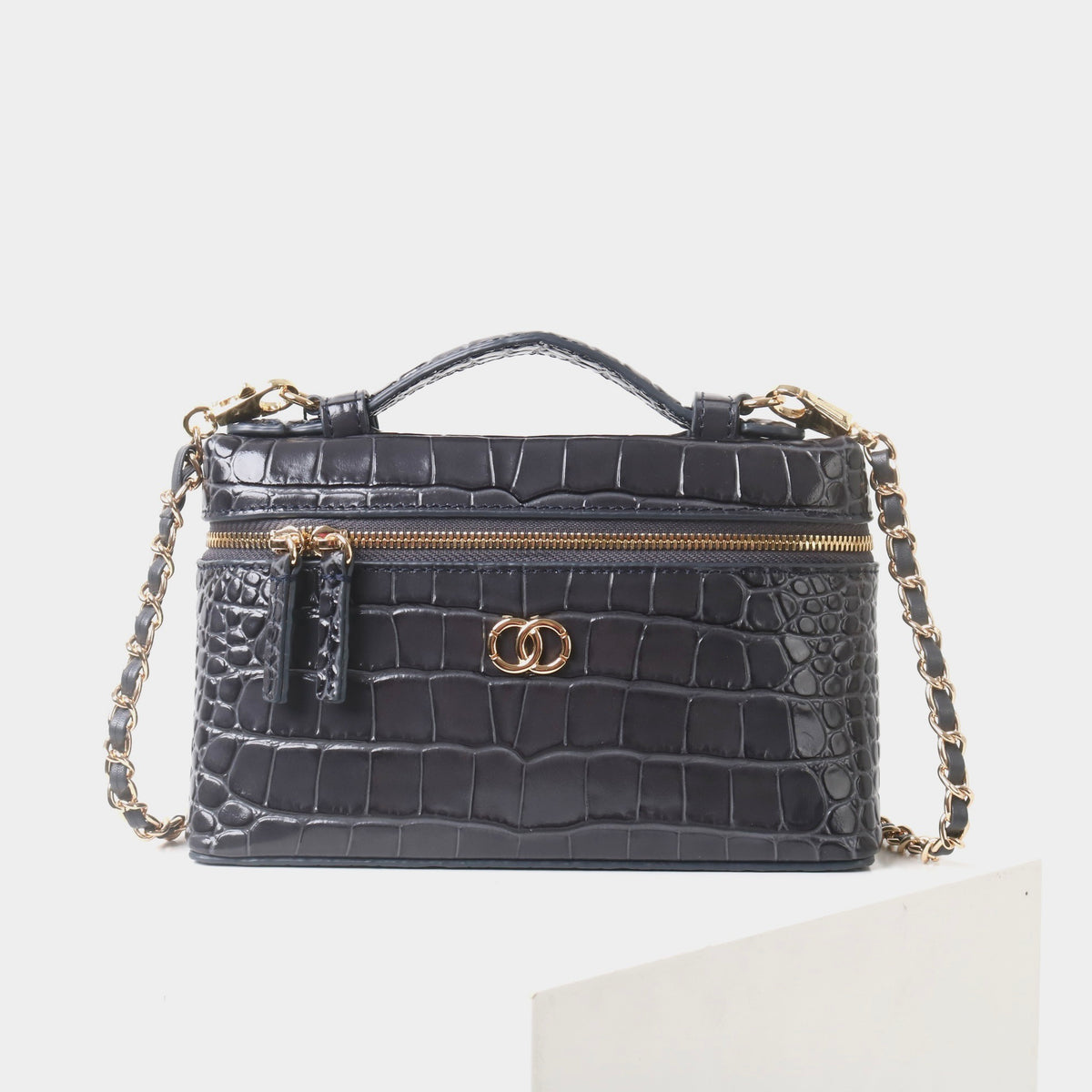 Msbag｜Croc Grain Lunch Box Bag Model 9035 Genuine leather Bag supplier