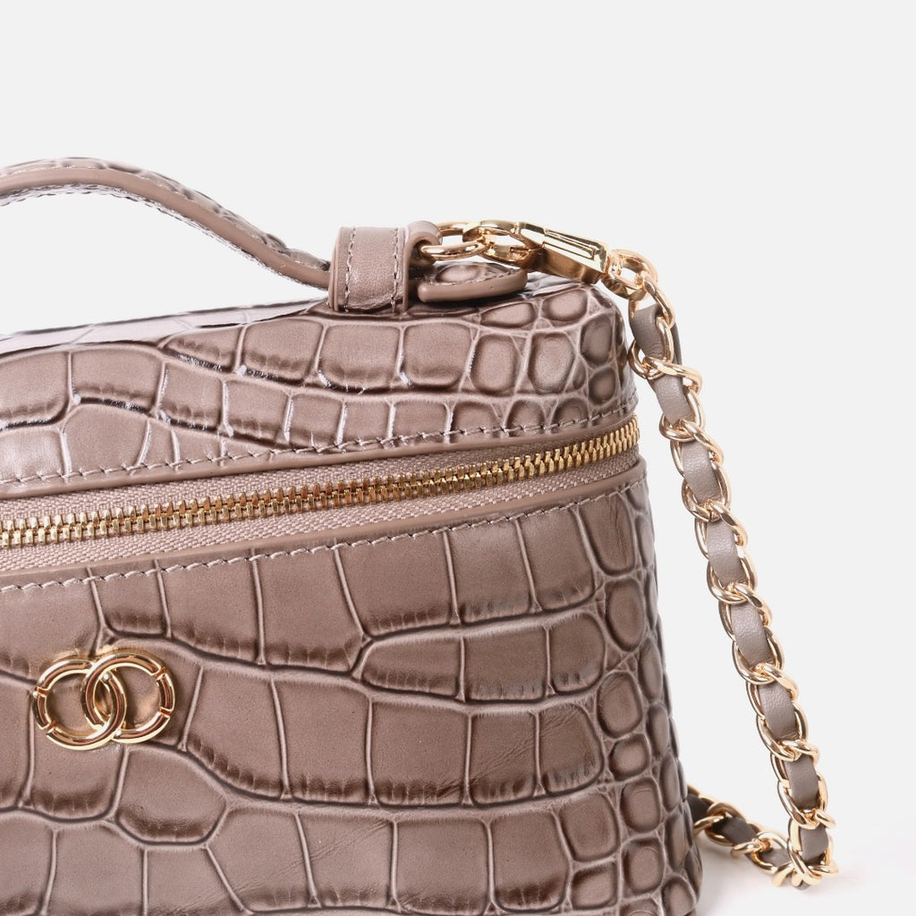 Msbag｜Croc Grain Lunch Box Bag Model 9035 Genuine leather Bag supplier